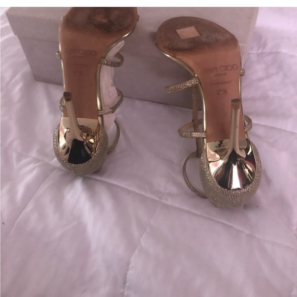 JIMMY CHOO DORY 85 35.5 LAG GOLD - Picture 3 of 3